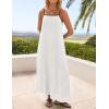 imageZESICA Womens 2025 Summer Boho Sleeveless Maxi Dress Spaghetti Straps Casual Flowy A Line Beach Party Long DressesWhite