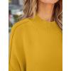 imageZESICA Womens Fall Casual Long Sleeve Crew Neck Side Slit Oversized Ribbed Knit Pullover Sweater TopsGinger