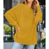 imageZESICA Womens Fall Casual Long Sleeve Crew Neck Side Slit Oversized Ribbed Knit Pullover Sweater TopsGinger