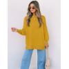imageZESICA Womens Fall Casual Long Sleeve Crew Neck Side Slit Oversized Ribbed Knit Pullover Sweater TopsGinger