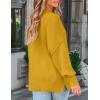 imageZESICA Womens Fall Casual Long Sleeve Crew Neck Side Slit Oversized Ribbed Knit Pullover Sweater TopsGinger