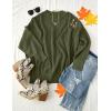imageZESICA Womens Fall Casual Long Sleeve Crew Neck Side Slit Oversized Ribbed Knit Pullover Sweater TopsOlive