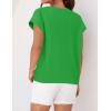 imageZESICA Womens Summer Cap Sleeve Crewneck Crop Tops Casual Loose Striped TShirts Basic TeesBrightgreen