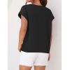 imageZESICA Womens Summer Cap Sleeve Crewneck Crop Tops Casual Loose Striped TShirts Basic TeesDarkblack