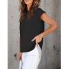 imageZESICA Womens Summer Cap Sleeve Crewneck Crop Tops Casual Loose Striped TShirts Basic TeesDarkblack