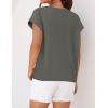 imageZESICA Womens Summer Cap Sleeve Crewneck Crop Tops Casual Loose Striped TShirts Basic TeesDarkgrey
