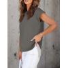 imageZESICA Womens Summer Cap Sleeve Crewneck Crop Tops Casual Loose Striped TShirts Basic TeesDarkgrey