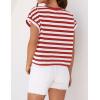 imageZESICA Womens Summer Cap Sleeve Crewneck Crop Tops Casual Loose Striped TShirts Basic TeesFreshred