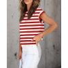 imageZESICA Womens Summer Cap Sleeve Crewneck Crop Tops Casual Loose Striped TShirts Basic TeesFreshred
