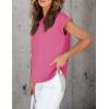 imageZESICA Womens Summer Cap Sleeve Crewneck Crop Tops Casual Loose Striped TShirts Basic TeesHotpink