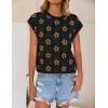 imageZESICA Womens Summer Floral Knit Tops Cap Sleeve Crew Neck Casual Comfy Sweaters 2025 Trendy Clothes OutfitsBlack