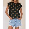 imageZESICA Womens Summer Floral Knit Tops Cap Sleeve Crew Neck Casual Comfy Sweaters 2025 Trendy Clothes OutfitsBlack