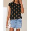 imageZESICA Womens Summer Floral Knit Tops Cap Sleeve Crew Neck Casual Comfy Sweaters 2025 Trendy Clothes OutfitsBlack