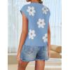 imageZESICA Womens Summer Floral Knit Tops Cap Sleeve Crew Neck Casual Comfy Sweaters 2025 Trendy Clothes OutfitsLightblue
