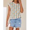imageZESICA Womens Summer Floral Knit Tops Cap Sleeve Crew Neck Casual Comfy Sweaters 2025 Trendy Clothes OutfitsWhite