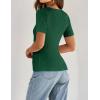 imageZESICA Womens 2025 Short Sleeve Square Neck T Shirts Slim Fitted Summer Ribbed Knit Basic Casual Tee TopsDarkgreen