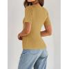 imageZESICA Womens 2025 Short Sleeve Square Neck T Shirts Slim Fitted Summer Ribbed Knit Basic Casual Tee TopsGinger