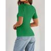 imageZESICA Womens 2025 Short Sleeve Square Neck T Shirts Slim Fitted Summer Ribbed Knit Basic Casual Tee TopsGreen