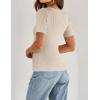 imageZESICA Womens 2025 Short Sleeve Square Neck T Shirts Slim Fitted Summer Ribbed Knit Basic Casual Tee TopsSand