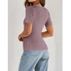 imageZESICA Womens 2025 Short Sleeve Square Neck T Shirts Slim Fitted Summer Ribbed Knit Basic Casual Tee TopsTaro