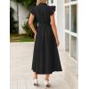 imageZESICA Womens 2025 Summer Boho Button Midi Dresses Casual V Neck Flutter Sleeve Belted Long Dresses with PocketsBlack