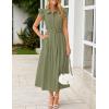 imageZESICA Womens 2025 Summer Boho Button Midi Dresses Casual V Neck Flutter Sleeve Belted Long Dresses with PocketsGreen
