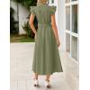 imageZESICA Womens 2025 Summer Boho Button Midi Dresses Casual V Neck Flutter Sleeve Belted Long Dresses with PocketsGreen