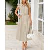 imageZESICA Womens 2025 Summer Boho Button Midi Dresses Casual V Neck Flutter Sleeve Belted Long Dresses with PocketsNatural