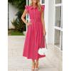 imageZESICA Womens 2025 Summer Boho Button Midi Dresses Casual V Neck Flutter Sleeve Belted Long Dresses with PocketsRose Pink