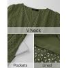 imageZESICA Womens 2025 Summer Short Sleeve Maxi Dress Casual V Neck Hollow Out Eyelet Ruffle Swing A Line Long DressesArmy Green