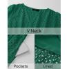 imageZESICA Womens 2025 Summer Short Sleeve Maxi Dress Casual V Neck Hollow Out Eyelet Ruffle Swing A Line Long DressesGreen