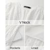 imageZESICA Womens 2025 Summer Short Sleeve Maxi Dress Casual V Neck Hollow Out Eyelet Ruffle Swing A Line Long DressesWhite