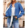 imageZESICA Womens Cardigan Sweaters Fall Winter Long Sleeve Tie Front Cable Knit Chunky Cropped Outerwear CoatBlue