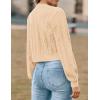 imageZESICA Womens Cardigan Sweaters Fall Winter Long Sleeve Tie Front Cable Knit Chunky Cropped Outerwear CoatCream