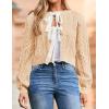 imageZESICA Womens Cardigan Sweaters Fall Winter Long Sleeve Tie Front Cable Knit Chunky Cropped Outerwear CoatCream