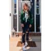 imageZESICA Womens Cardigan Sweaters Fall Winter Long Sleeve Tie Front Cable Knit Chunky Cropped Outerwear CoatDark Green
