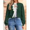 imageZESICA Womens Cardigan Sweaters Fall Winter Long Sleeve Tie Front Cable Knit Chunky Cropped Outerwear CoatDark Green