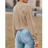 imageZESICA Womens Cardigan Sweaters Fall Winter Long Sleeve Tie Front Cable Knit Chunky Cropped Outerwear CoatToffee
