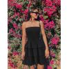 imageZESICA Womens Summer Strapless Smocked Tube Dress 2025 Off Shoulder Ruffle Tiered Flowy Beach Boho Mini SundressBlack