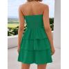 imageZESICA Womens Summer Strapless Smocked Tube Dress 2025 Off Shoulder Ruffle Tiered Flowy Beach Boho Mini SundressGreen