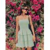 imageZESICA Womens Summer Strapless Smocked Tube Dress 2025 Off Shoulder Ruffle Tiered Flowy Beach Boho Mini SundressMint