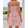 imageZESICA Womens Summer Strapless Smocked Tube Dress 2025 Off Shoulder Ruffle Tiered Flowy Beach Boho Mini SundressPink