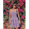 imageZESICA Womens Summer Strapless Smocked Tube Dress 2025 Off Shoulder Ruffle Tiered Flowy Beach Boho Mini SundressPurple