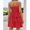 imageZESICA Womens Summer Strapless Smocked Tube Dress 2025 Off Shoulder Ruffle Tiered Flowy Beach Boho Mini SundressRed