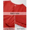 imageZESICA Womens Fall Long Sleeve Dresses 2025 Casual Crewneck Chiffon Swing Pleated A Line Cocktail Party Midi DressRed