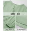imageZESICA Womens Fall Long Sleeve Dresses 2025 Casual Crewneck Chiffon Swing Pleated A Line Cocktail Party Midi DressSage Green
