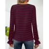 imageZESICA Womens Puff Long Sleeve Square Neck Shirts Fall Causal Trendy Tunic TopsDarkblue