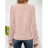 imageZESICA Womens Puff Long Sleeve Square Neck Shirts Fall Causal Trendy Tunic TopsPink