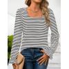 imageZESICA Womens Puff Long Sleeve Square Neck Shirts Fall Causal Trendy Tunic TopsWhite