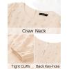 imageZESICA Womens Springl Long Sleeve Maxi Dresses Casual Crew Neck Swiss Dot Tiered Flowy A Line Wedding Guest DressBeige
